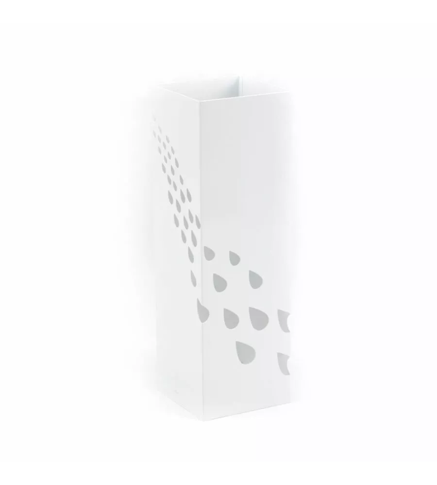 PORTA OMBRELLI BIANCO SQUADRATO, 16X16X49 CM